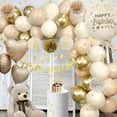 thumbnail image 5 of YANSION Birthday Decorations for Girls Women, Beige Birthday Party Decorations with Birthday Balloons, Happy Birthday Decorations Banner, Peper Pom Poms for Baby Boy Men Birthday Decorations, 5 of 7