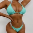 thumbnail image 3 of Gibobby Trajes de Baño para Mujer Natación playa traje de baño Bikini conjunto Bandeau vendaje mujeres Sexy diamante trajes de baño traje de baño Tankini(Verde de menta,G), 3 of 5