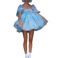 thumbnail image 2 of Fortune Robe Mini Princesse pour Femme Élégante à Manches Bouffantes Tutu Fête Cour Bal Robes Courtes, 2 of 5