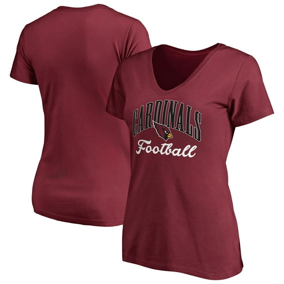 Women's Cardinal Arizona Cardinals Victory Script V-Neck T-Shirt
