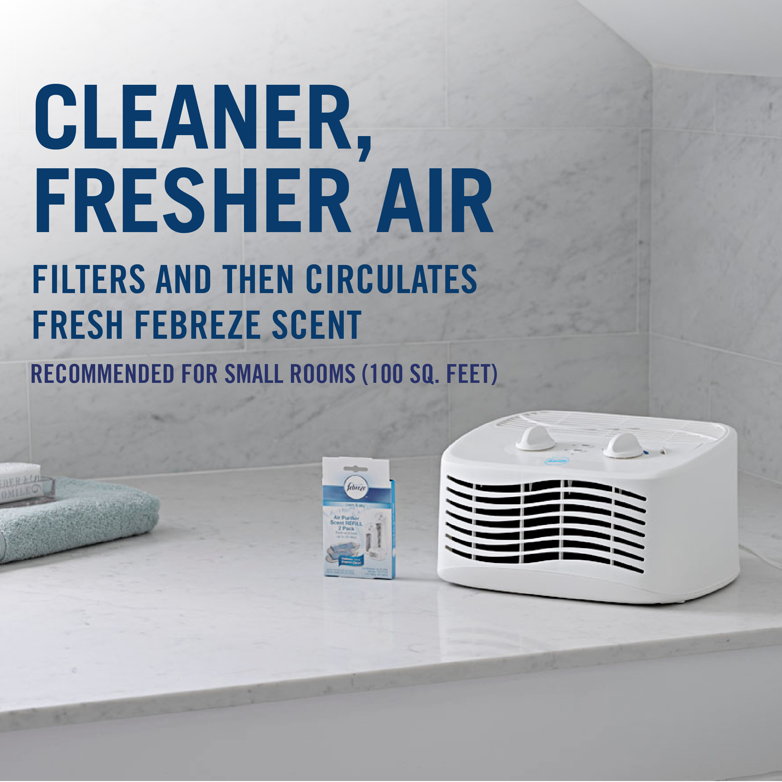 Febreze Tabletop HEPA-Type Air Purifier FHT170W, White - image 3 of 12