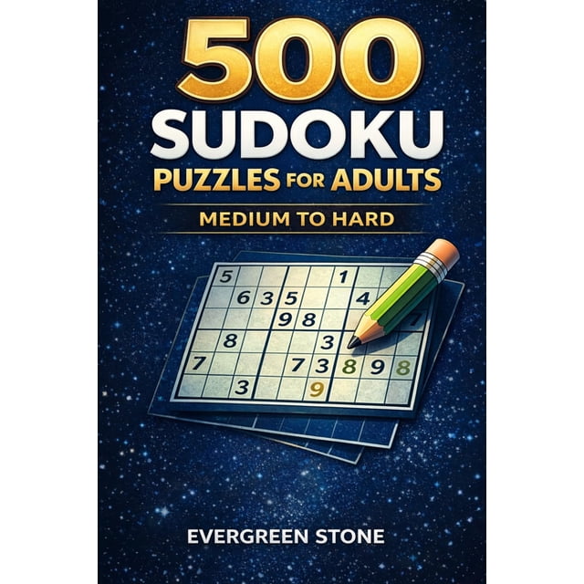 Libro de Sudoku Independientemente Publicado, Dificultad Media a Difícil, 500