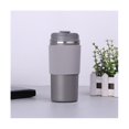 thumbnail image 2 of Taza de café de pared doble, resistente al calor, de silicona, para viaje, tazas portátiles ecológicas Con tapa hermética gris, 2 of 5