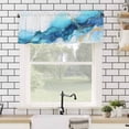 thumbnail image 4 of Abstract Marble Texture Valances for Windows Blue Gold Gradient Modern Art Decoration Rod Pocket Curtain Valance Window Treatment Short Curtains for Kitchen Living Room, 60"x18", 4 of 5