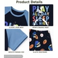 thumbnail image 4 of Beezizac Boys Summer Pajama Set, 2-Piece Raglan Sleeve Baseball Sports PJs - Short Sleeves & Shorts Soft Sleepwear Size 6, 4 of 7