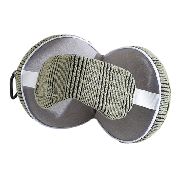 Almohada cervical 2 en 1 con antifaz y cremallera. Soporte cervical portátil que reduce la tensión cervical en viajes por carretera y vuelos largos.