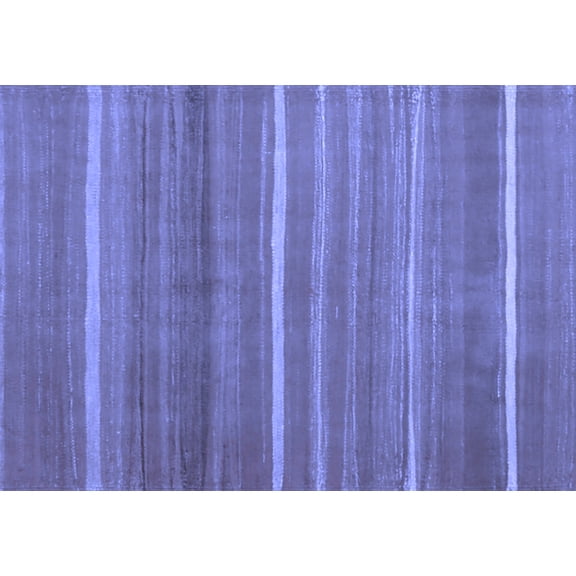 Ahgly Company Indoor Rectangle Abstract Blue Contemporary Area Rugs, 2' x 3'