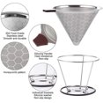 thumbnail image 3 of YSTIANN 800 Mesh Stainless Steel Coffee Dripper – Optimized Pour Over Filter for Enhanced Extraction, Paperless Reusable Cone, Dishwasher Safe & Rust-Proof WJ94-2863, 3 of 7