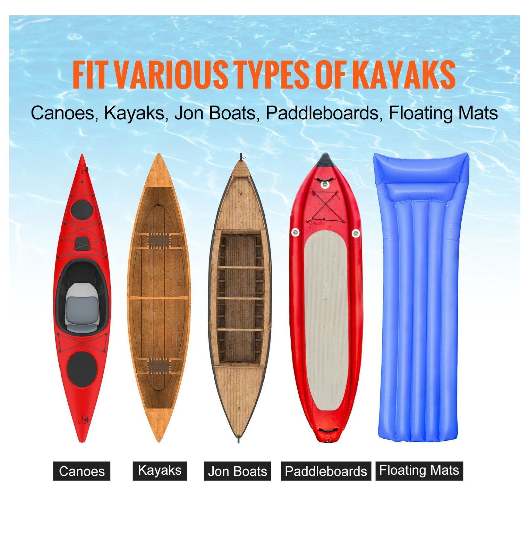 Kayak Cart Heavy Duty 320lbs, Canoe Trolley with 10'' Tires