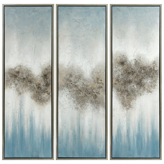 Empire Art Direct Sequence Textured Metallic Hand Painted Triptych Wall Art, 20" x 60" x 1.5" each, Ready to Hang
