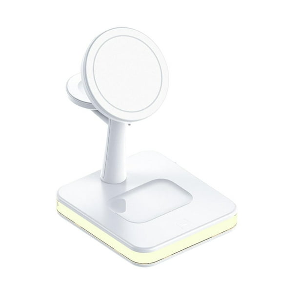 OUSITAID Chargeur Sans Fil 3-en-1 Support Magnétique Haute Vitesse avec Charge Lumineuse LED Réglable jusqu'à 4 Appareils Téléphone Écouteur Montre Chargeur Sans Fil