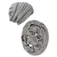 thumbnail image 2 of Wrapables Winter Warm Chunky Cable Knit Infinity Scarf and Beanie Set, Light Gray, 2 of 7