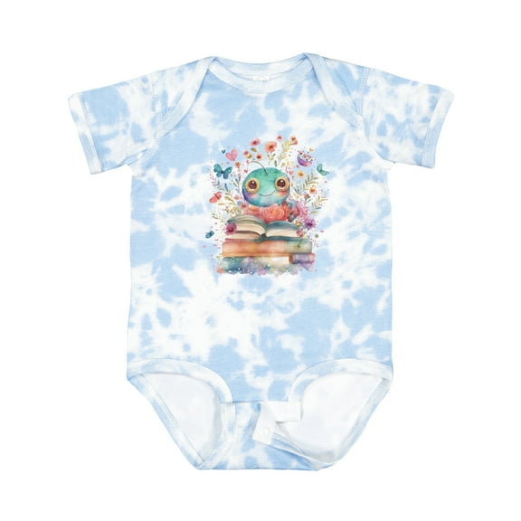 Inktastic Bookworm Flowered Reading Girls Baby Bodysuit