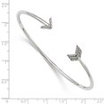 thumbnail image 2 of Auriga 925 Sterling Silver Brilliant Embers Rhodium Plated Zirconia Arrow Bangle for Women, 2 of 4