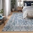 thumbnail image 2 of Bloom Rugs Washable Non-Slip 9x12 Rug - Navy Blue Traditional Oriental Area Rug for Living Room, Bedroom, Dining Room, and Kitchen - Exact size: 9' x 12', 2 of 10