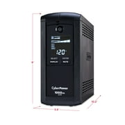 CyberPower CP1000AVRLCD Battery Backup UPS, 1000VA/600W, 120V, 8 Outlets, AVR, LCD Display, Black