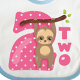 thumbnail image 4 of Inktastic Pink Sloth 2nd Birthday Girls Baby Bib, 4 of 4