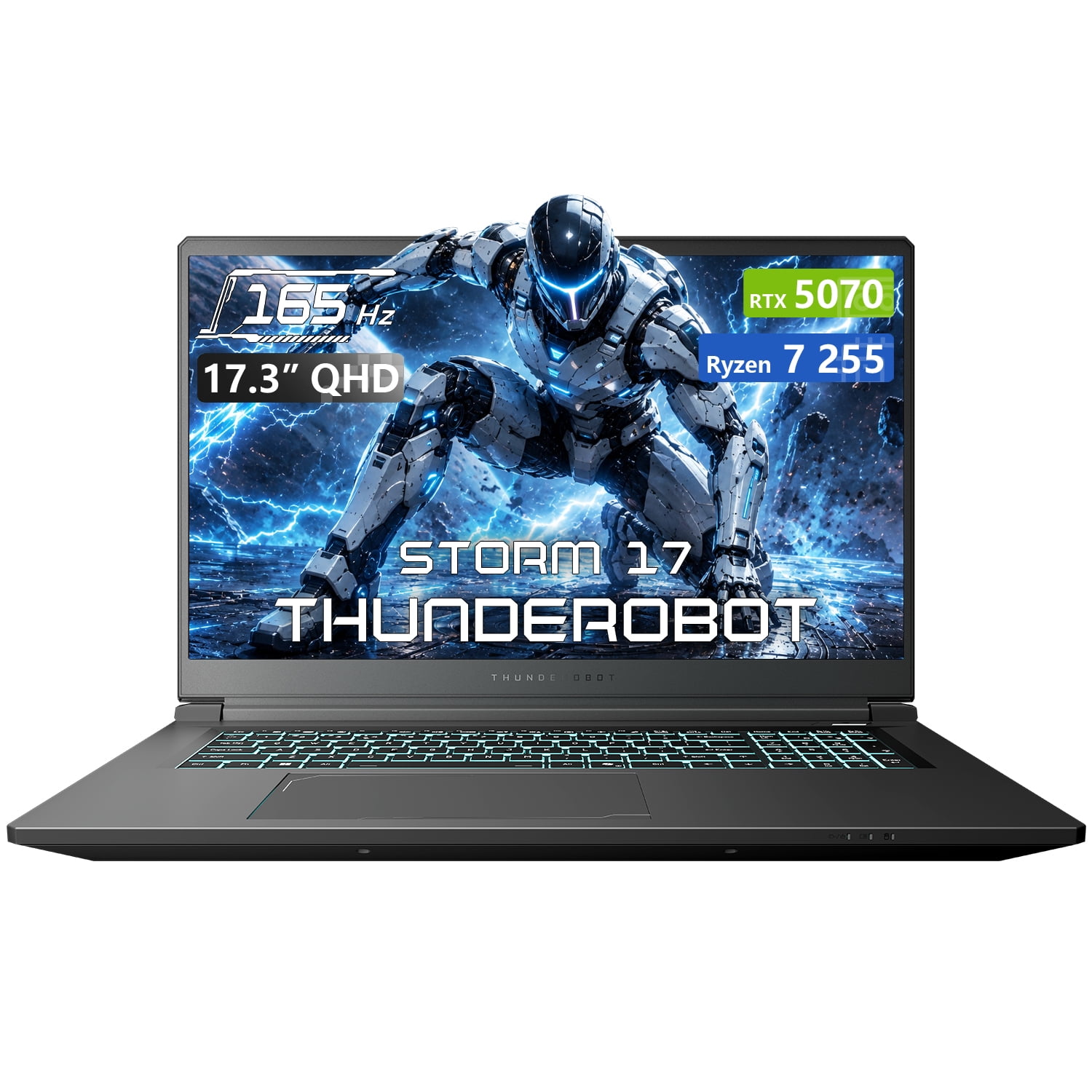 Thunderobot Storm 17 RTX 5070 Gaming Laptop, 17.3" QHD 165Hz, AMD Ryzen 7 255, 16GB DDR5, 1TB SSD, Windows 11 Home