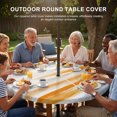 thumbnail image 2 of Round Outdoor Tablecloth with Umbrella Hole and Zipper, Orange Gray White Fitted Table Cover with Elastic Edge for 55-60 Inch, Farmhouse Abstract Ombre Texture Waterproof Patio Tablecoths for Picnic, 2 of 9