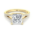 thumbnail image 2 of Dallas - Moissanite Princess Cut Lab Diamond Engagement Ring With Double Band & Sidestones, 2 of 4