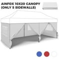 thumbnail image 2 of Ainfox 5-Piece Sidewalls for 10x20 Pop Up Canopy Tent, 420D Oxford PVC Waterproof Sun Shade Privacy Walls with Windows & Zippers, White, 2 of 5