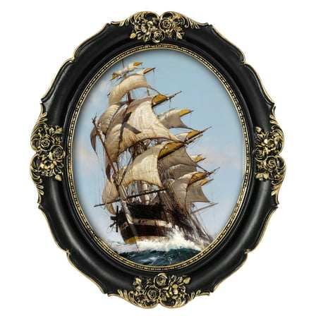 Simon's Shop 8 in x 10 in Black Oval Photo Frames Antique Wall