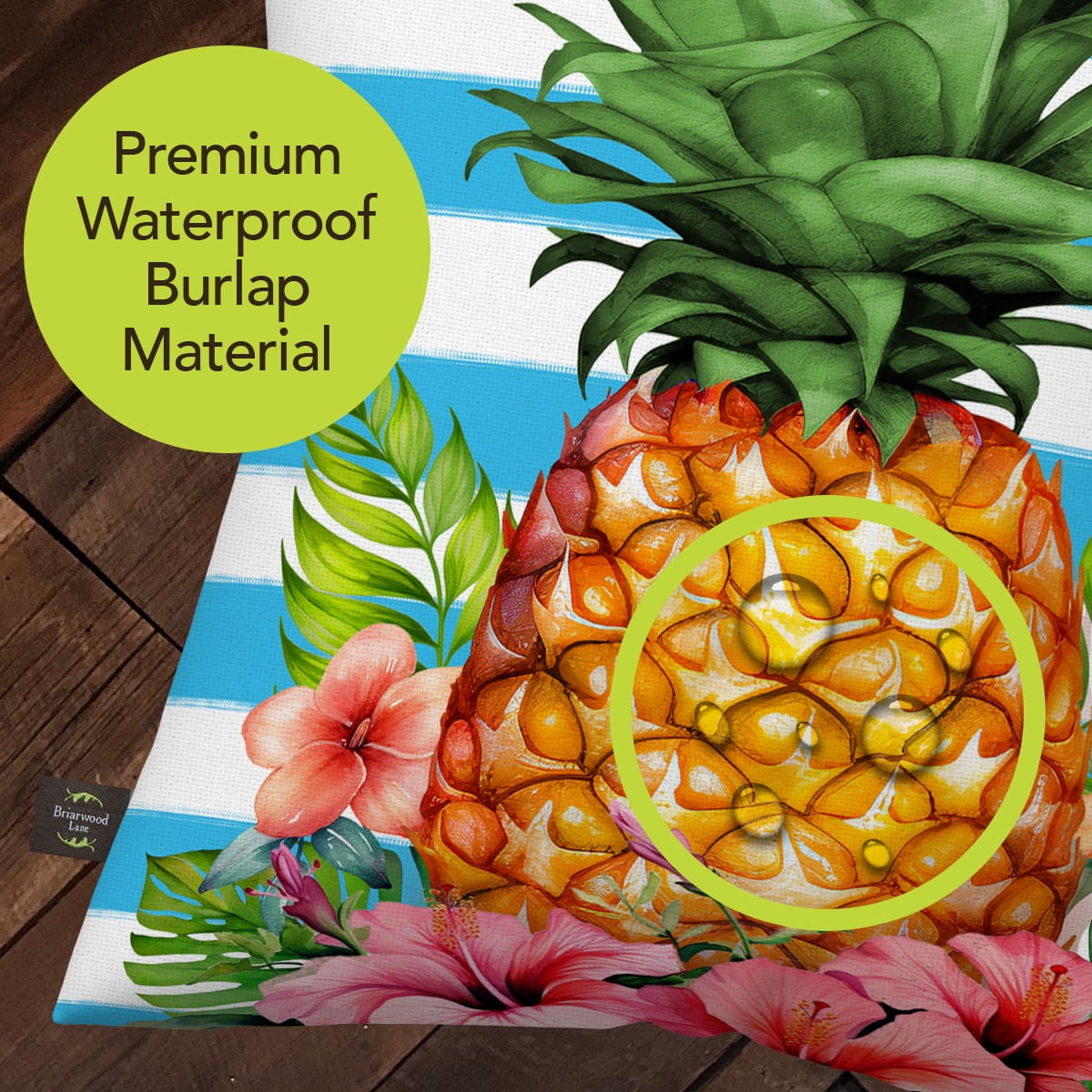 Briarwood Lane Everday Indoor/Outdoor Pillow 17x17 Pineapple and Stripes For Everday Pillow