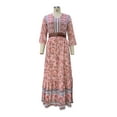 thumbnail image 5 of Floral Bohemian Print Maxi Dress, Pink, X-Large, 5 of 5
