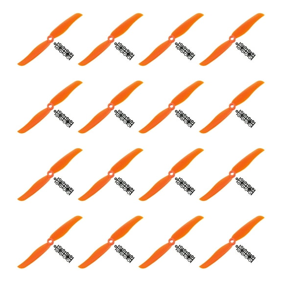 6035 Propellers 6x3.5 Prop 2-Vane Fixed-Wing Orange Replacement Props with Adapter Rings for RC Airplane, 16 Pack