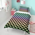 thumbnail image 4 of Rainbow Checkerboard Duvet Cover and Pillowcase Set for Single Bedding, Bedroom Accessories for Kids Teens, 4 of 5