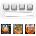 thumbnail image 2 of Beverage Cooler Whiskey Stones Reusable Ice Cubes Stainless Steel Chilling Cubes with Ice Tongs Storage Tray for Whiskey Vodka Liqueurs Wine Beverage Coffee Drinks, 2 of 5