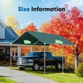 thumbnail image 6 of Quictent Carport Replacement Tarp Canopy Top Cover with Bungees Balls, for 10x20 ft Garage Party Tent Shelter - Green, One Roof Only, 6 of 8