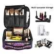 thumbnail image 2 of FORMRS Travel Makeup Bag Large Capacity Train Case Cosmetic Organizer with Adjustable Dividers, Light Purple Flowers, 2 of 8