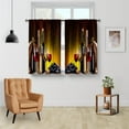 thumbnail image 2 of Wine Glass Kitchen Curtains - Rustic Vintage Farmhouse Short Cafe Curtains for Living Dining Room Tier Curtains for Bathroom Room Darkening Rod Pocket Window Drapes 2 Panels Set 28"x24", 2 of 5