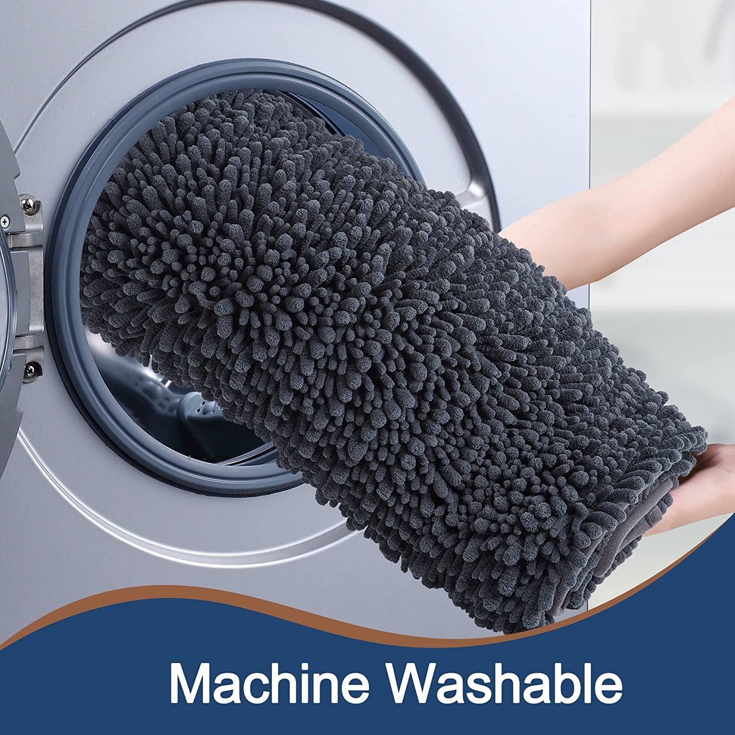Soft Plush Microfiber Bathroom Rugs, Absorbent Bath Rugs Non Skid Machine Wash Dry Bath Mats for Tub,Shower and Bath Room Floor Mats (20x32inches, Charcoal Grey)