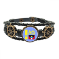 thumbnail image 1 of soy de  y barbuda Pulsera marina tejida en cuero, 1 of 4