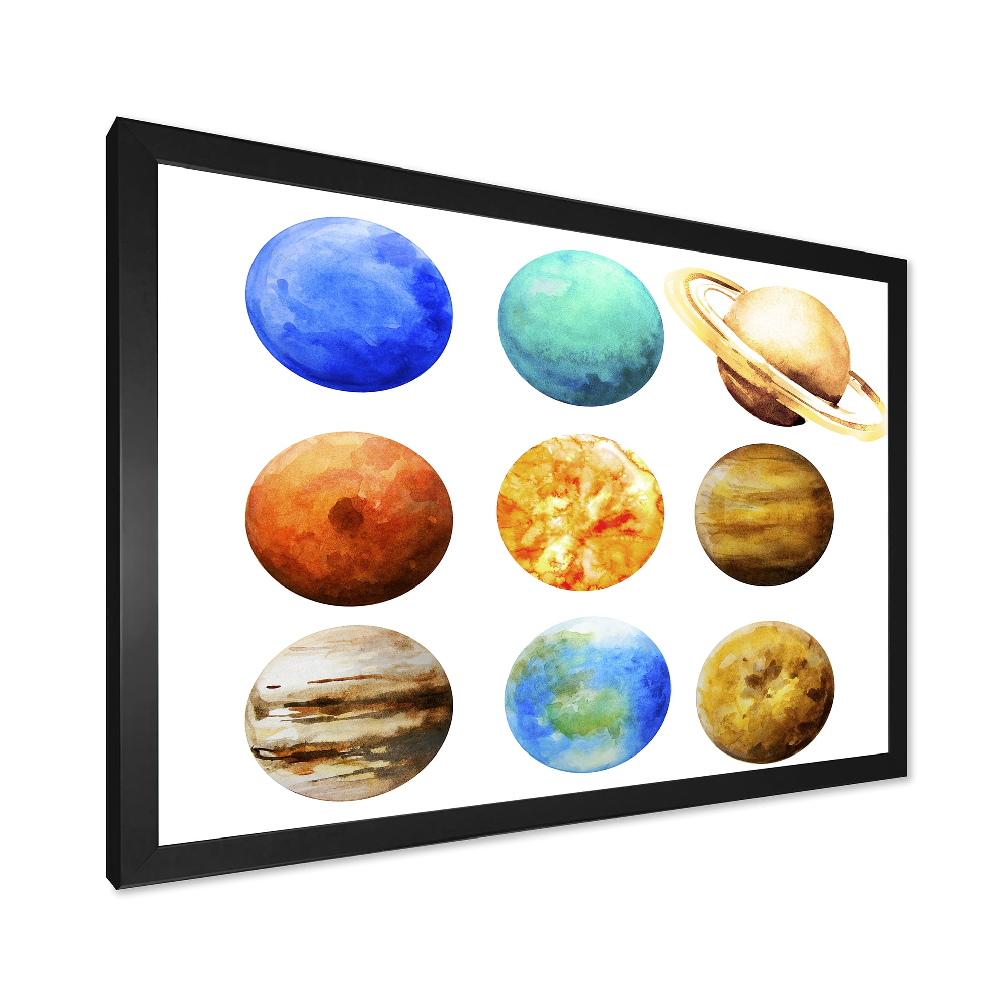 Designart 'Different Planets In Orbit' Modern Framed Art Print