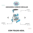 thumbnail image 5 of Andadera Para Bebé Babytek Conejito Llanta Gel Toldo Azul, 5 of 5