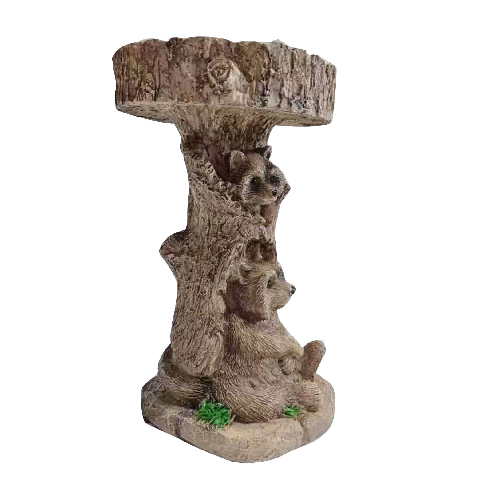 Bird Bath,Standing Bird Feeder,Bird Bath Bowl For Garden,Resin Bird Feeders On A Pedestal,Brown Pedestal Handmade,Bird Bath For Outdoors, Standing Resin Bird Feeders(E)