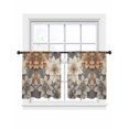thumbnail image 6 of Burnt Orange Grey Flower Sheer Curtains for Living Room Bedroom Vintage Spring Floral Botanical Sheer Curtains 54 Inch Long 2 Panels Set Light Filtering Curtain Window Treatments Drapes, 6 of 6