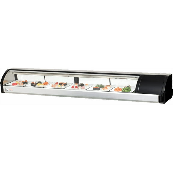 Everest Refrigeration ESC83R Countertop Refrigerated Display Right Mounted Case 4 Doors, 115v, NSF - 3.0 cu. ft.