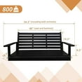 thumbnail image 6 of Innovaze 4.5 ft Wooden Porch Swing with Hanging Chains and 7mm Springs, Heavy Duty 800 LBS, Black, 6 of 7