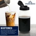thumbnail image 6 of Cold Brew Coffee Maker Kit: Wide Mouth Mason Jar with Screw Top Lid, Stainless Steel Filter for Delicious Brewed Coffee, Infused Tea, Alcohol - 2 Quart 64 oz Black, 6 of 7