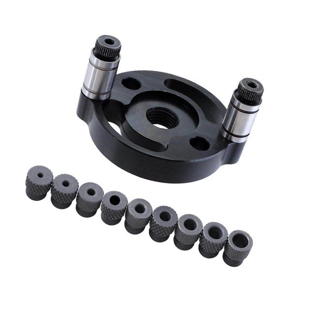 Langgg Kit de Jig Vertical Auto-Centreant avec Baguettes de Perceuse Ensemble de Forets Noir