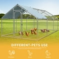 thumbnail image 5 of Dextrus Large Metal Chicken Run Coop, 20ft Walk in Poultry Cage Chicken Runs with Waterproof and Anti-Ultraviolet Cover for Outdoor Backyard Farm,Silver, 5 of 5