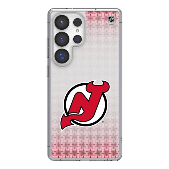 New Jersey Devils Linen Logo Galaxy Clear Case