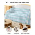 thumbnail image 4 of Aqua Blue Green Couch Cover for 2 Cushion Sofa, Checkered Plaid Gingham Lattice Trellis Washable Loveseat Sofa Covers Slipcover for Sectional Sofas L-Shaped, Couch Throw Cover 71"x118", 4 of 9