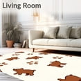 thumbnail image 2 of ODIKA 5'x7' Machine Washable Non-Slip Area Rug, Adorable Bear Cub with Paw Print Accents High Traffic Rug, Brown, 725123, 2 of 7