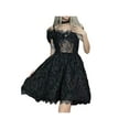 thumbnail image 4 of hirigin Women Halloween Gothic Dress, Short Puff Sleeve Off Shoulder Lace Solid Color Retro Club Party One-Piece Dress, 4 of 9
