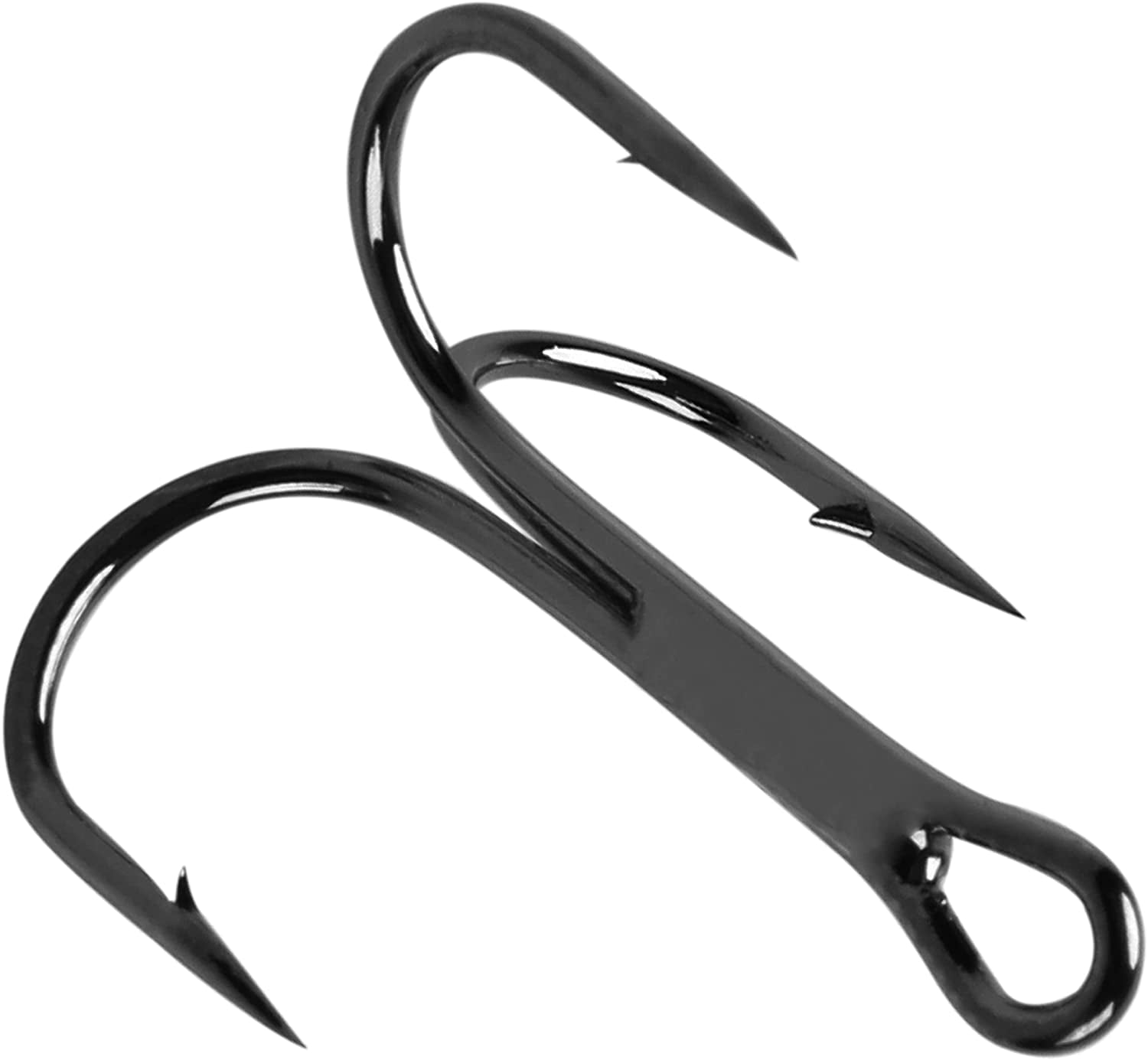 100Pcs Sharp Treble Hooks Strong Sharp Round Bend Fishing Hooks Size 5/0#-16# 